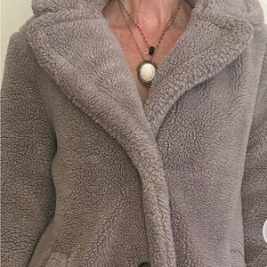 Cozy Gray Sherpa Jacket